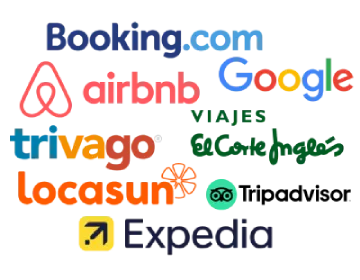 Booking, Agoda, Expedia, Locasun, Airbnb